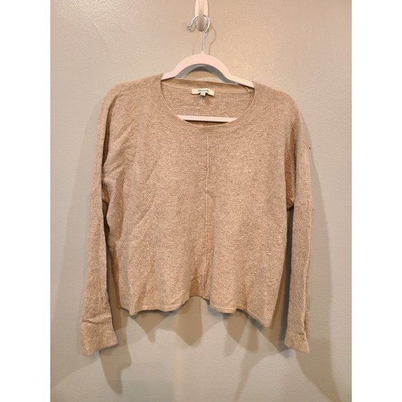 Madewell Sweaters - Madewell Sweater Women's Large Beige Oatmeal Cropped Wool Alpaca Blend Fall